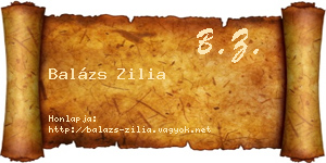 Balázs Zilia névjegykártya